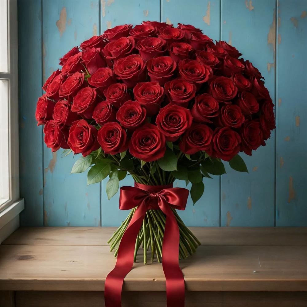 Букет Красные розы Блэк Меджик в Урожайном