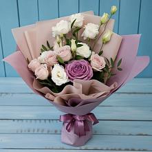 Букет цветов из:  Розы и Лизиантусы в Урожайном