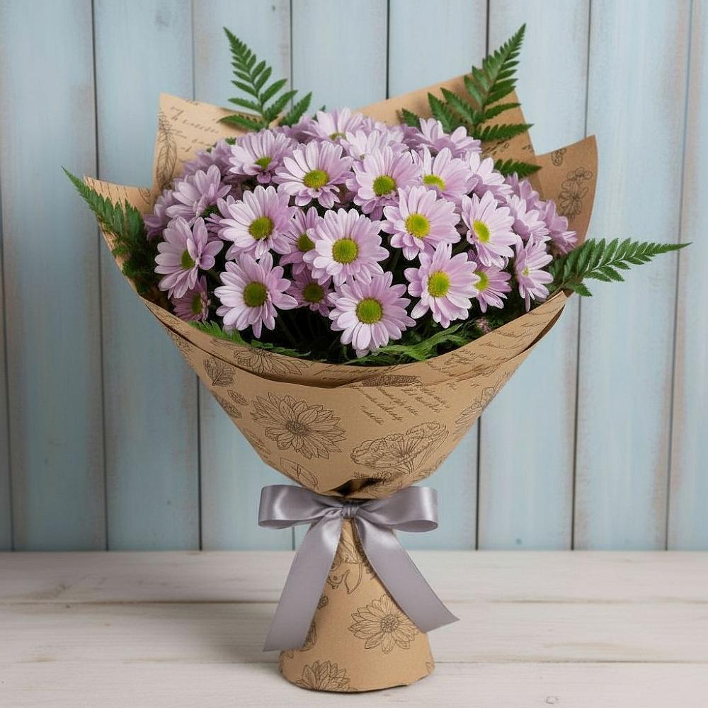 Букет цветов из: Хризантемы в Урожайном
