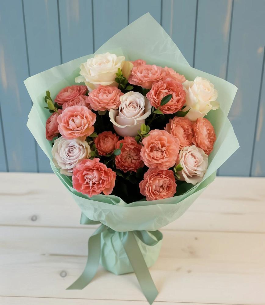 Букет цветов из: Розы в Урожайном